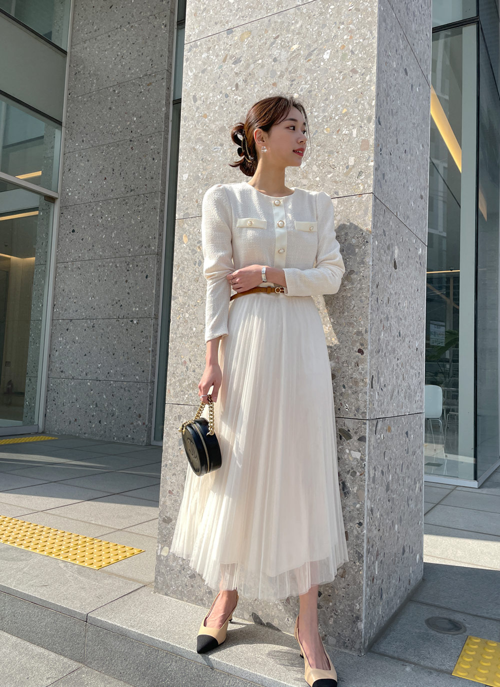 ツイードチュールワンピース | レディースファッション通販 - DHOLIC