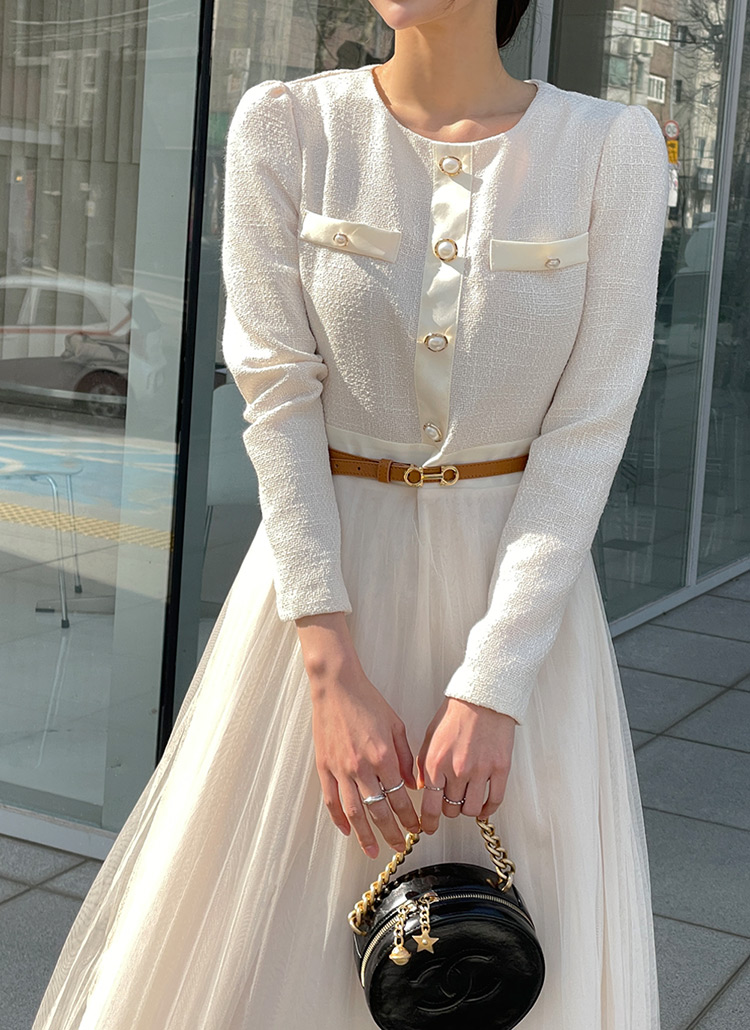 ツィードチュールワンピース ツイードチュールワンピース | レディースファッション通販 - DHOLIC