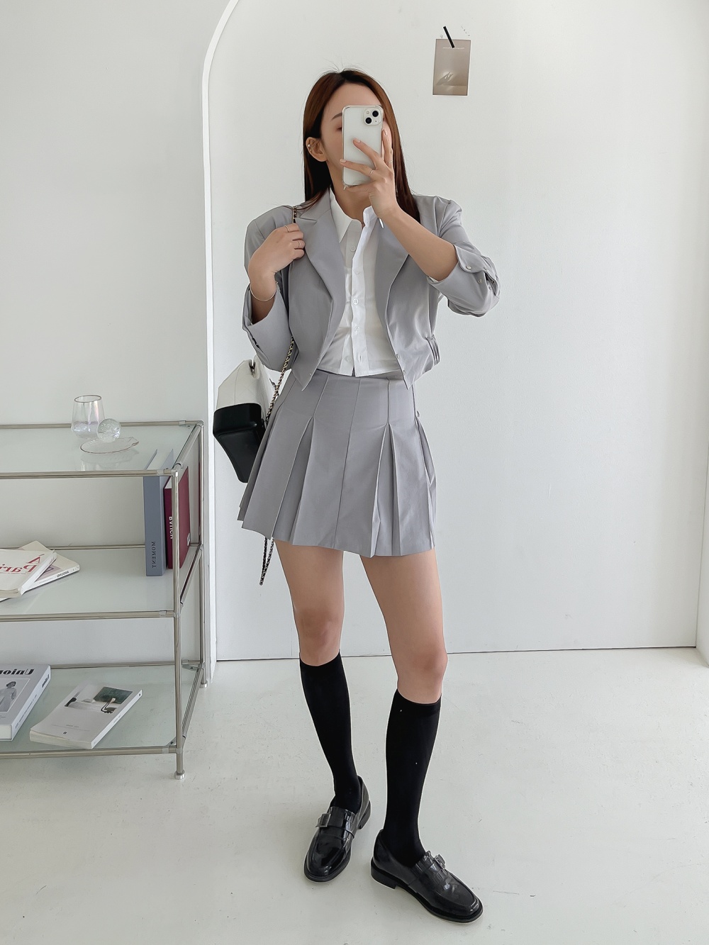 パンツ裏地インバーテッドプリーツミニスカート | 詳細画像15