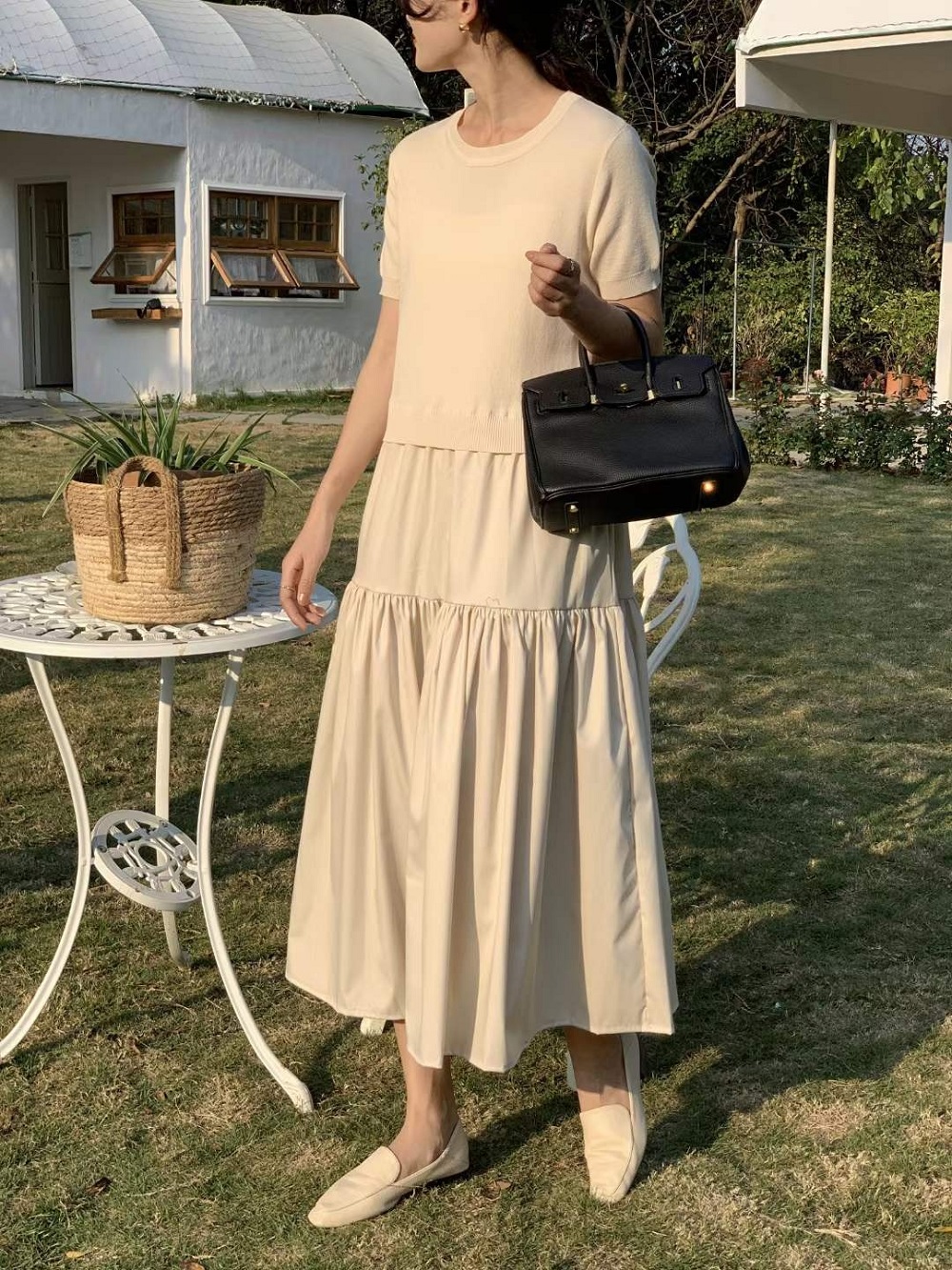 本店は ニット ドッキングギャザーワンピース thebabysense.ca