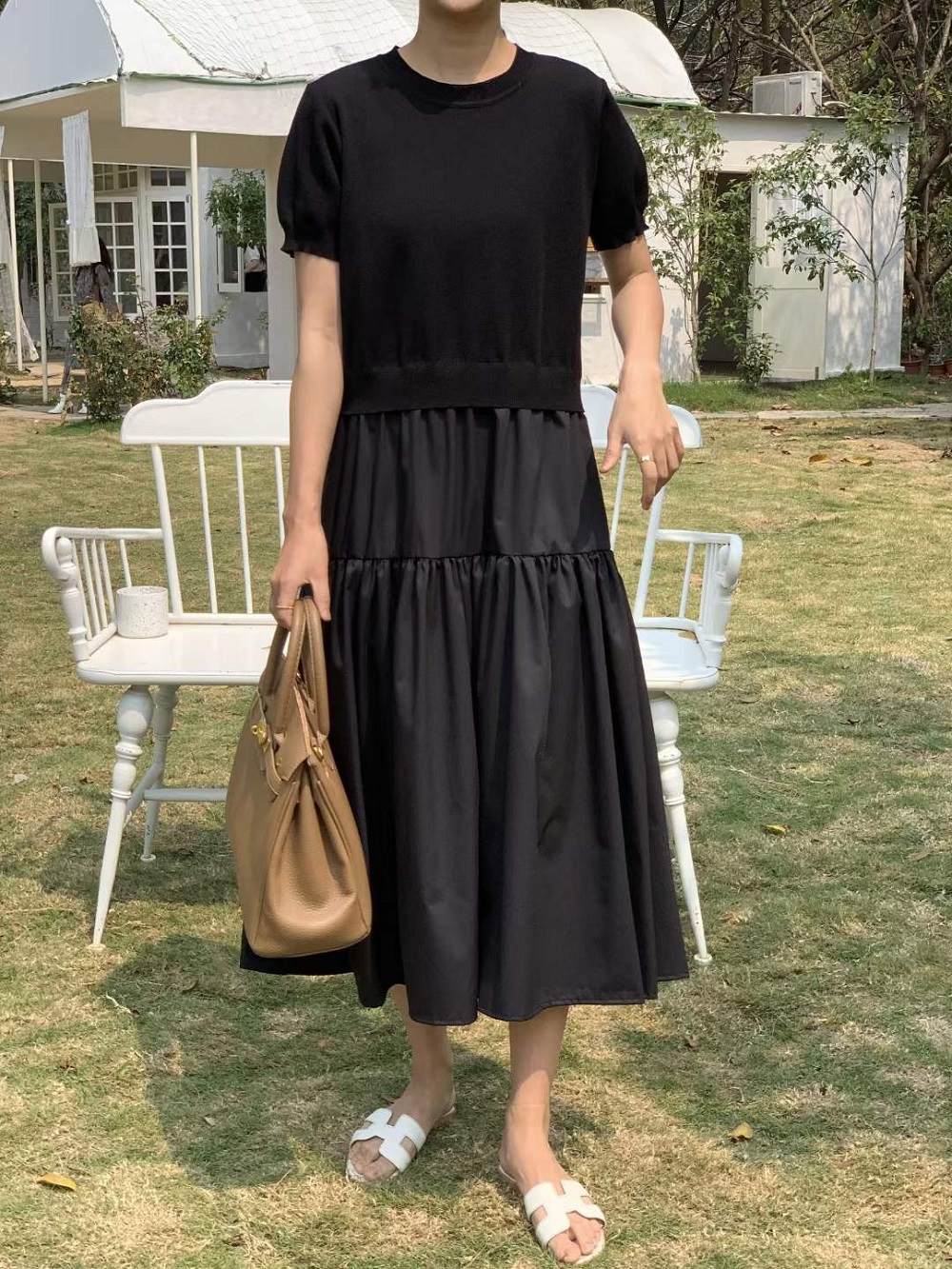 本店は ニット ドッキングギャザーワンピース thebabysense.ca