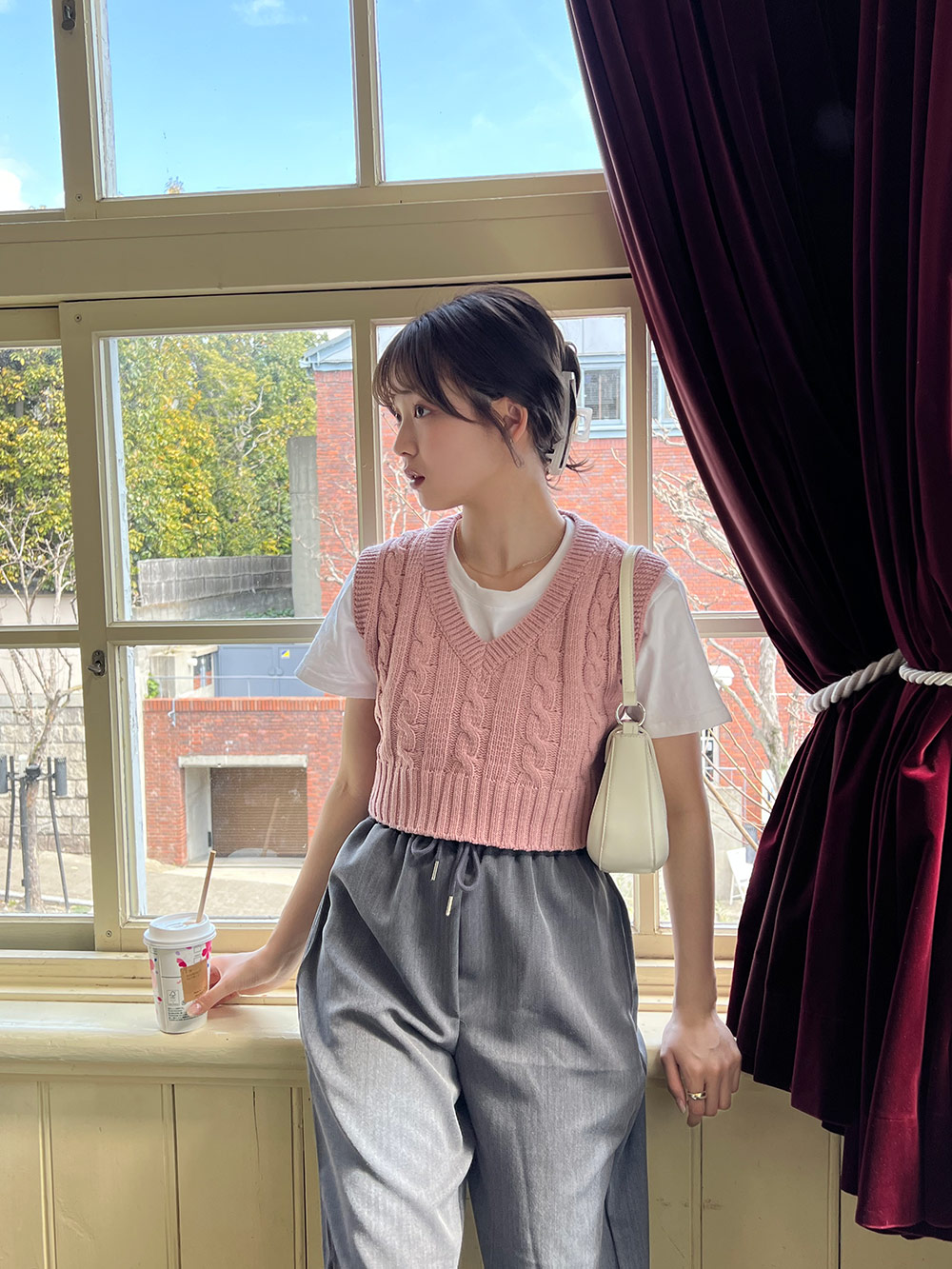 classic tailored short vest/クラシックテーラードショート