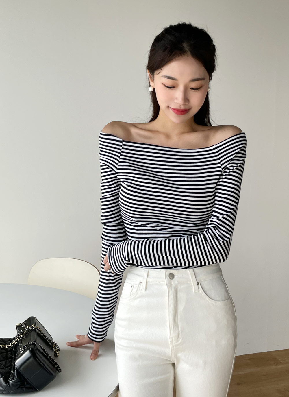 ボーダーオフショルTシャツ | DHOLIC | 詳細画像10