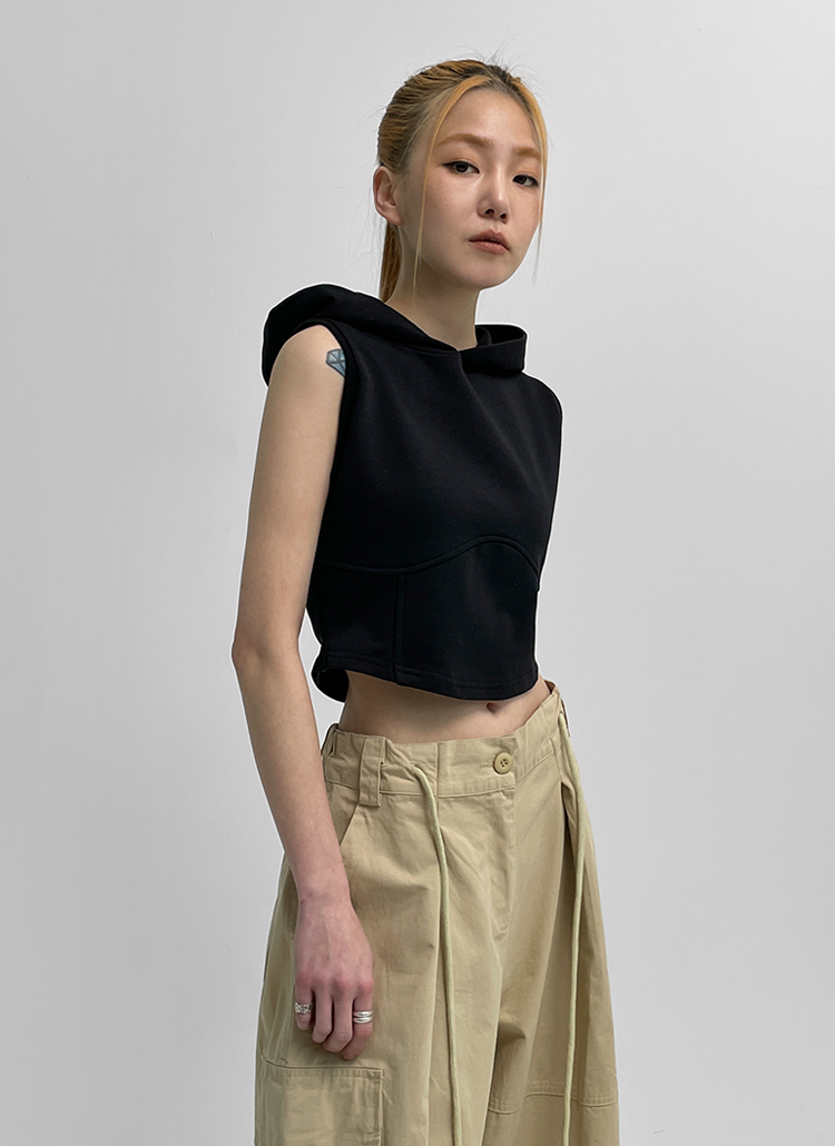 ZARA(ザラ) ロゴプリントノースリーブパーカー レディース トップス