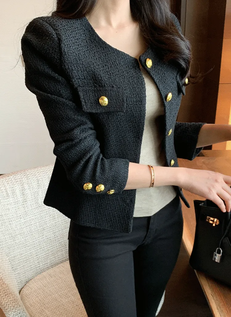 ノーカラーツイードジャケット | minagram | 詳細画像1