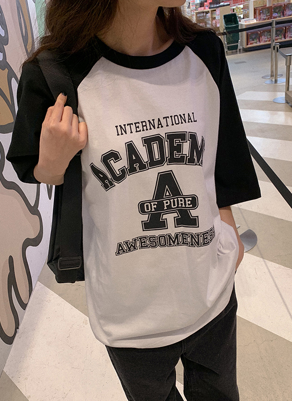 アカデミー配色ラグランTシャツ | レディースファッション通販 - DHOLIC