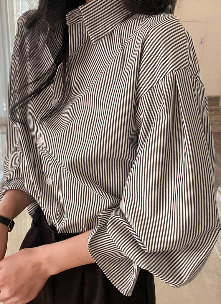 カフスストラップストライプシャツ | レディースファッション通販 - DHOLIC