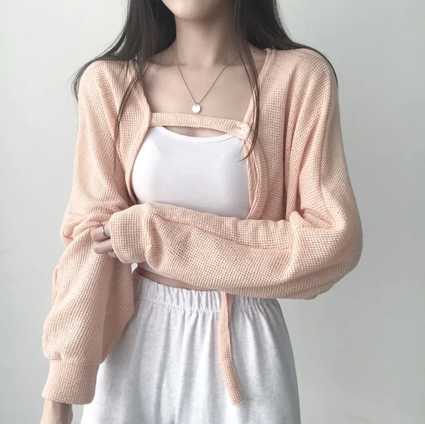ボタンストラップワッフルボレロカーデSET | lilisense | 詳細画像9