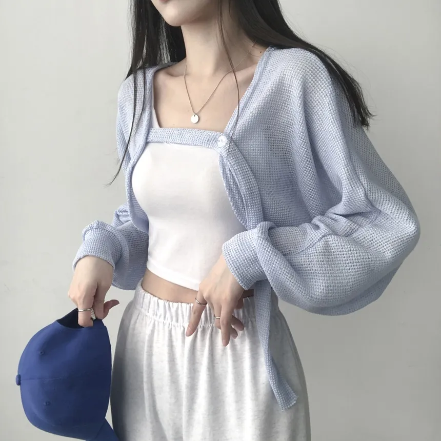 ボタンストラップワッフルボレロカーデSET | lilisense | 詳細画像13