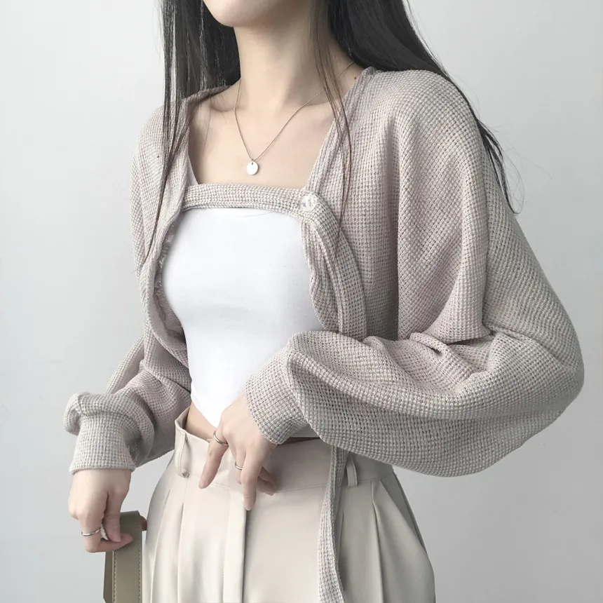 ボタンストラップワッフルボレロカーデSET | lilisense | 詳細画像16