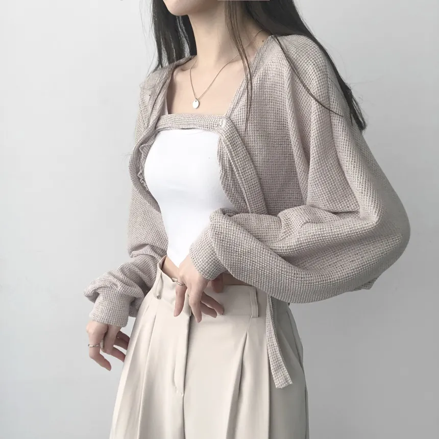 ボタンストラップワッフルボレロカーデSET | lilisense | 詳細画像18