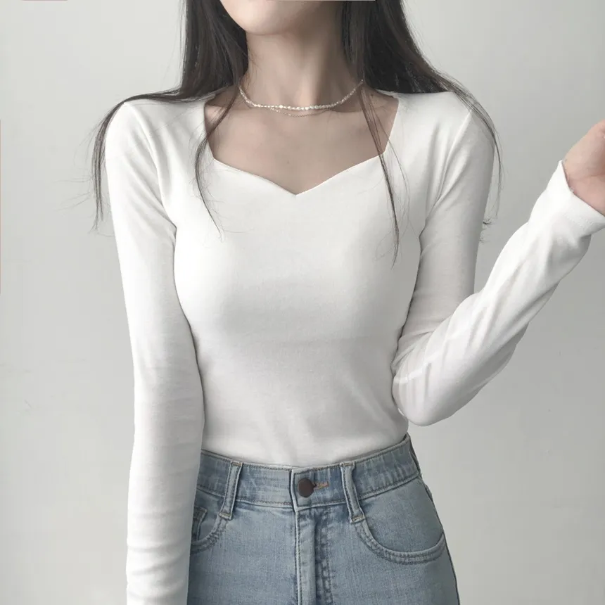 ハートネック長袖Tシャツ | lilisense | 詳細画像6