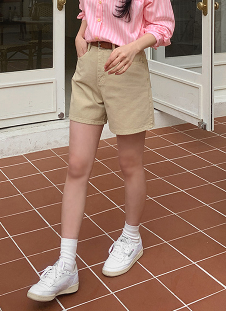 ベルト付コットンショートパンツ | レディースファッション通販 - DHOLIC