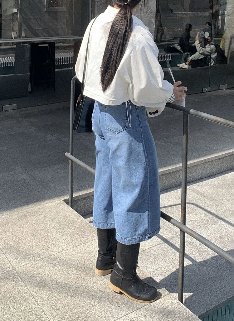 8分丈フレアデニムパンツ | レディースファッション通販 - DHOLIC