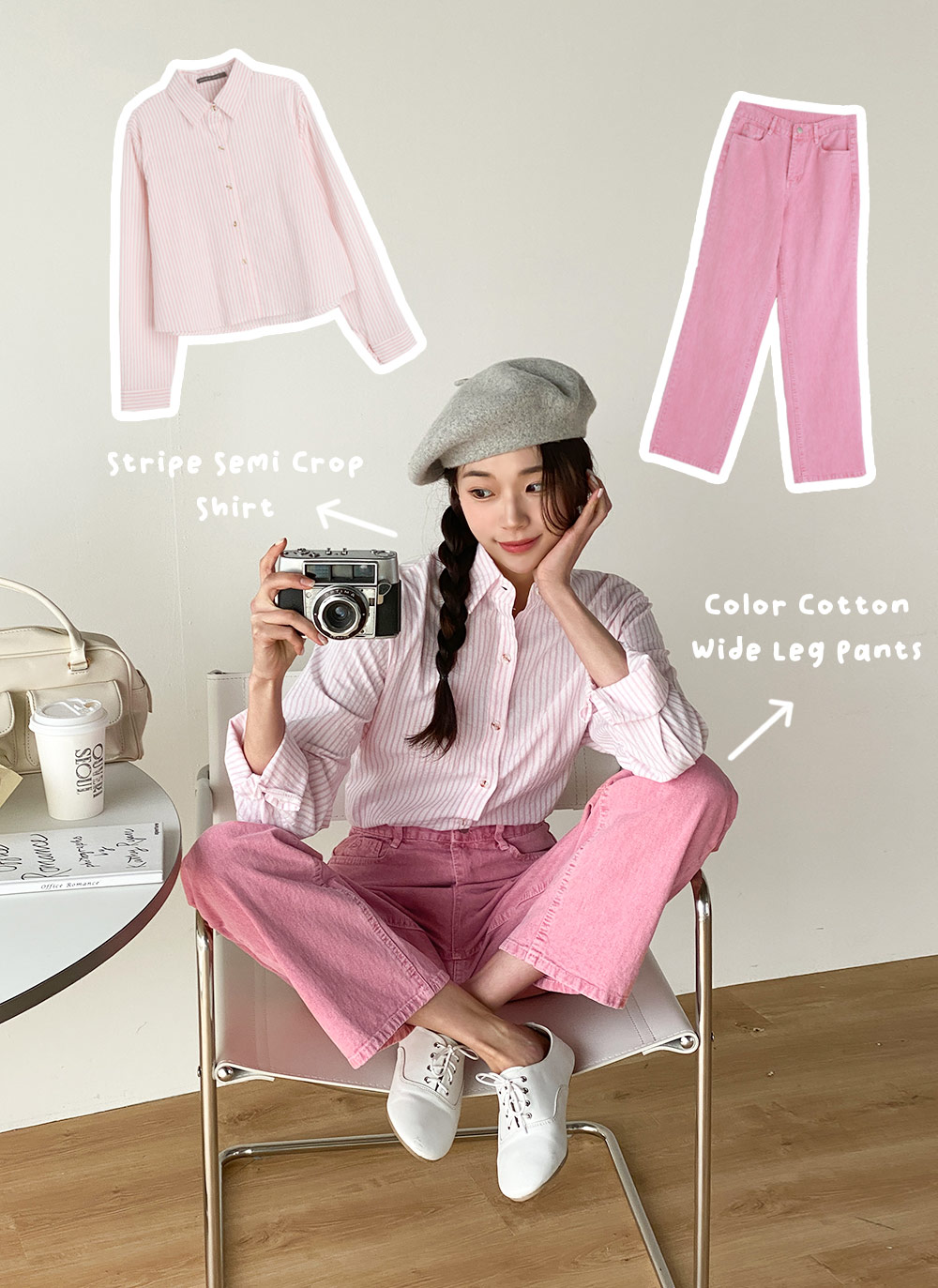 ダブルストライプクロップドシャツ | DHOLIC | 詳細画像2