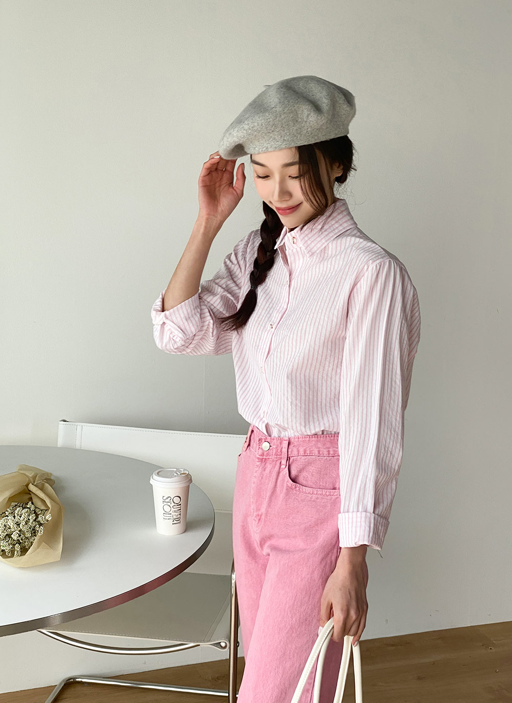 ダブルストライプクロップドシャツ | DHOLIC | 詳細画像8