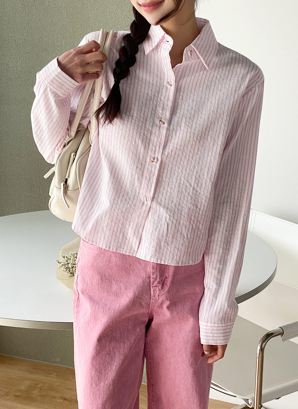 ダブルストライプクロップドシャツ | DHOLIC | 詳細画像9