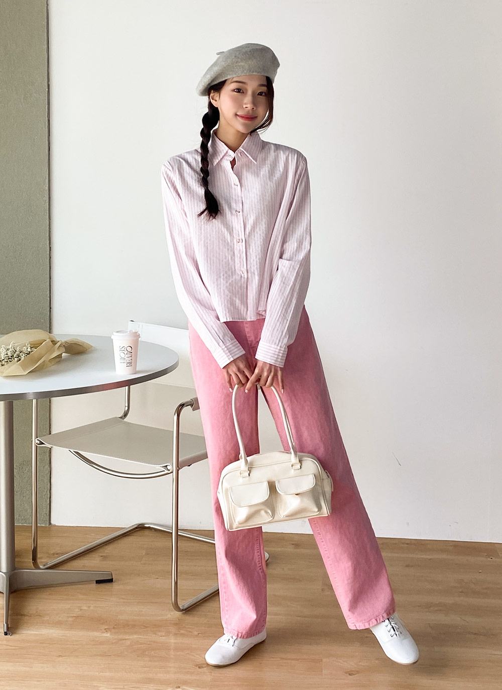 ダブルストライプクロップドシャツ | DHOLIC | 詳細画像10