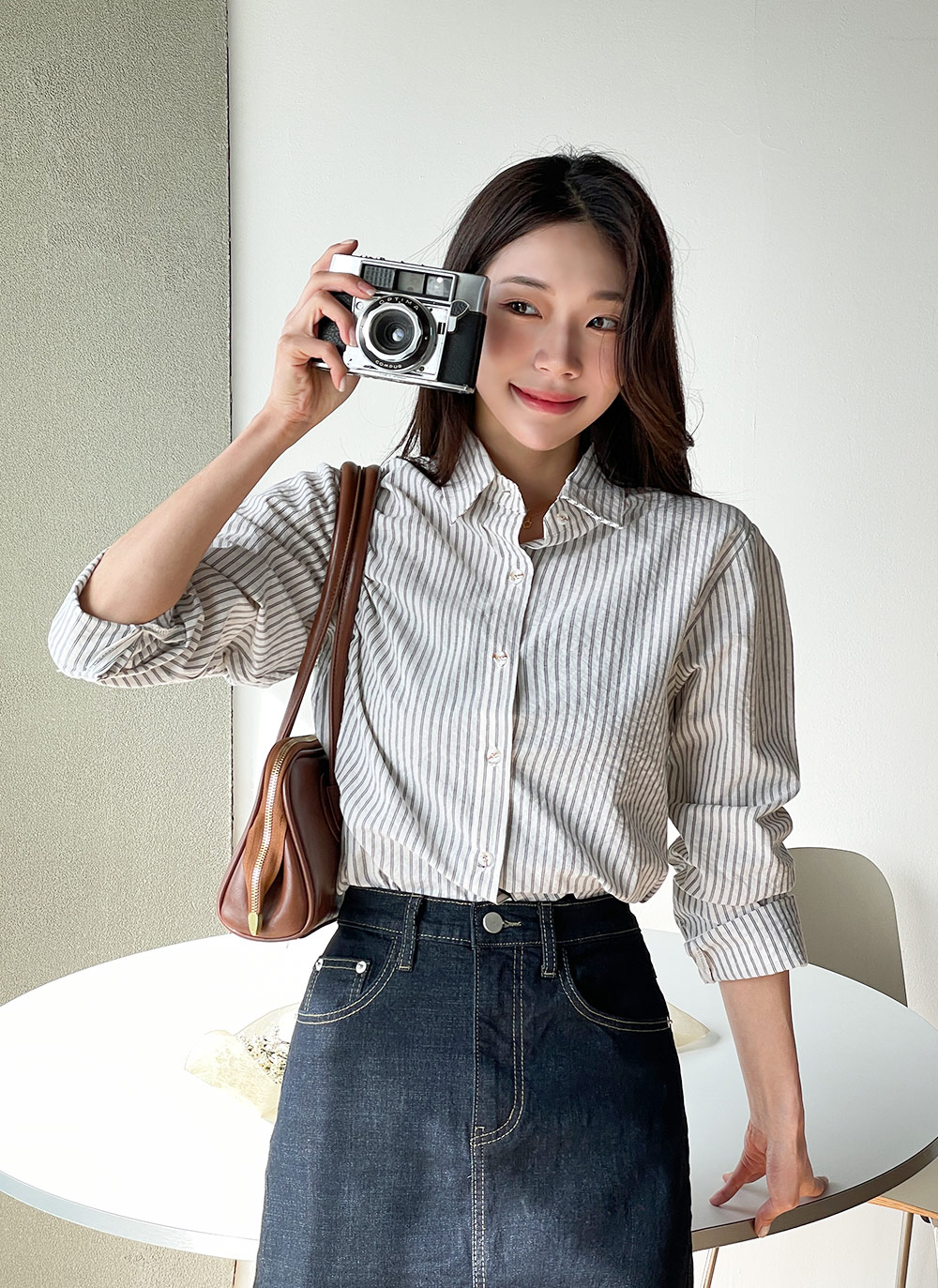 ダブルストライプクロップドシャツ | DHOLIC | 詳細画像13