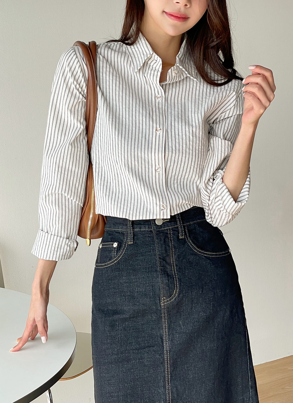 ダブルストライプクロップドシャツ | DHOLIC | 詳細画像15