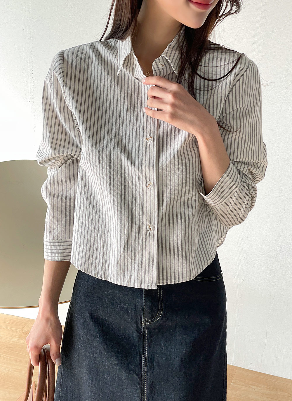 ダブルストライプクロップドシャツ | DHOLIC | 詳細画像17
