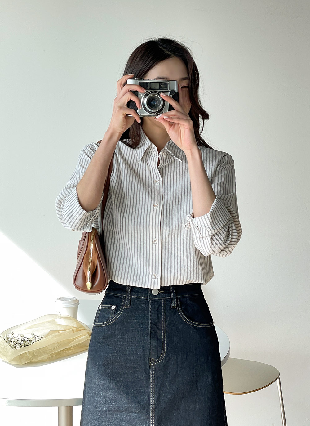 ダブルストライプクロップドシャツ | DHOLIC | 詳細画像19