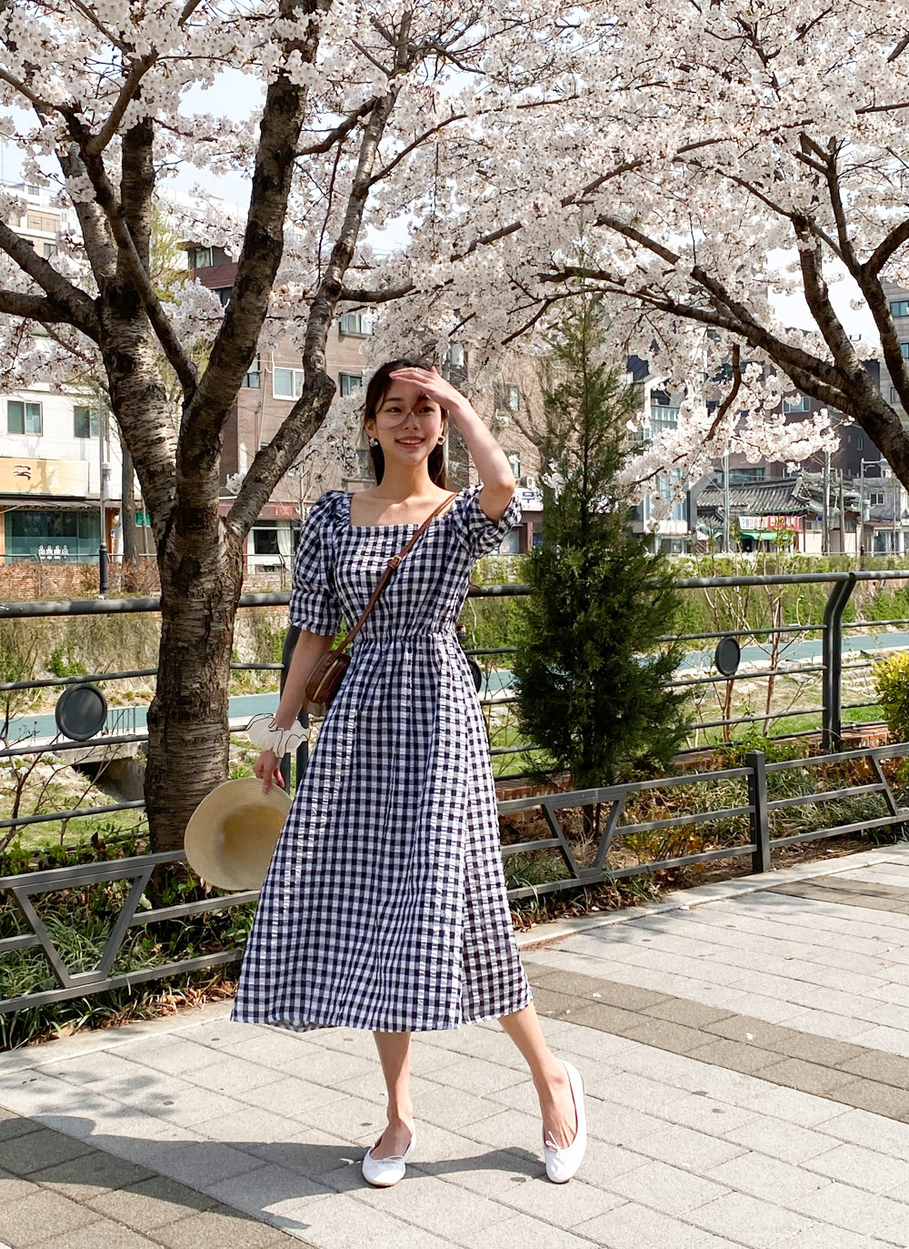 cheval　DaisyPuffslimトラベルパフワンピース 2WAYチェックパフワンピース | レディースファッション通販 - DHOLIC