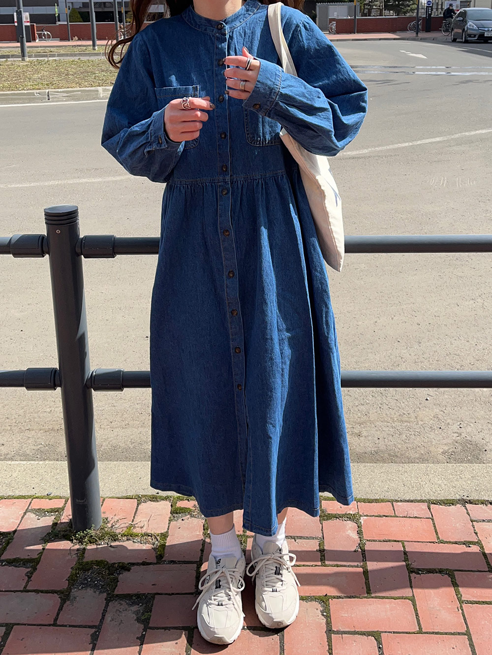 後ろリボンデニムワンピース | レディースファッション通販 - DHOLIC