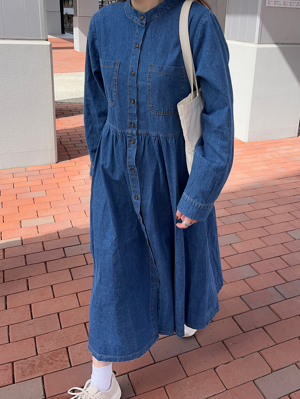 後ろリボンデニムワンピース | レディースファッション通販 - DHOLIC