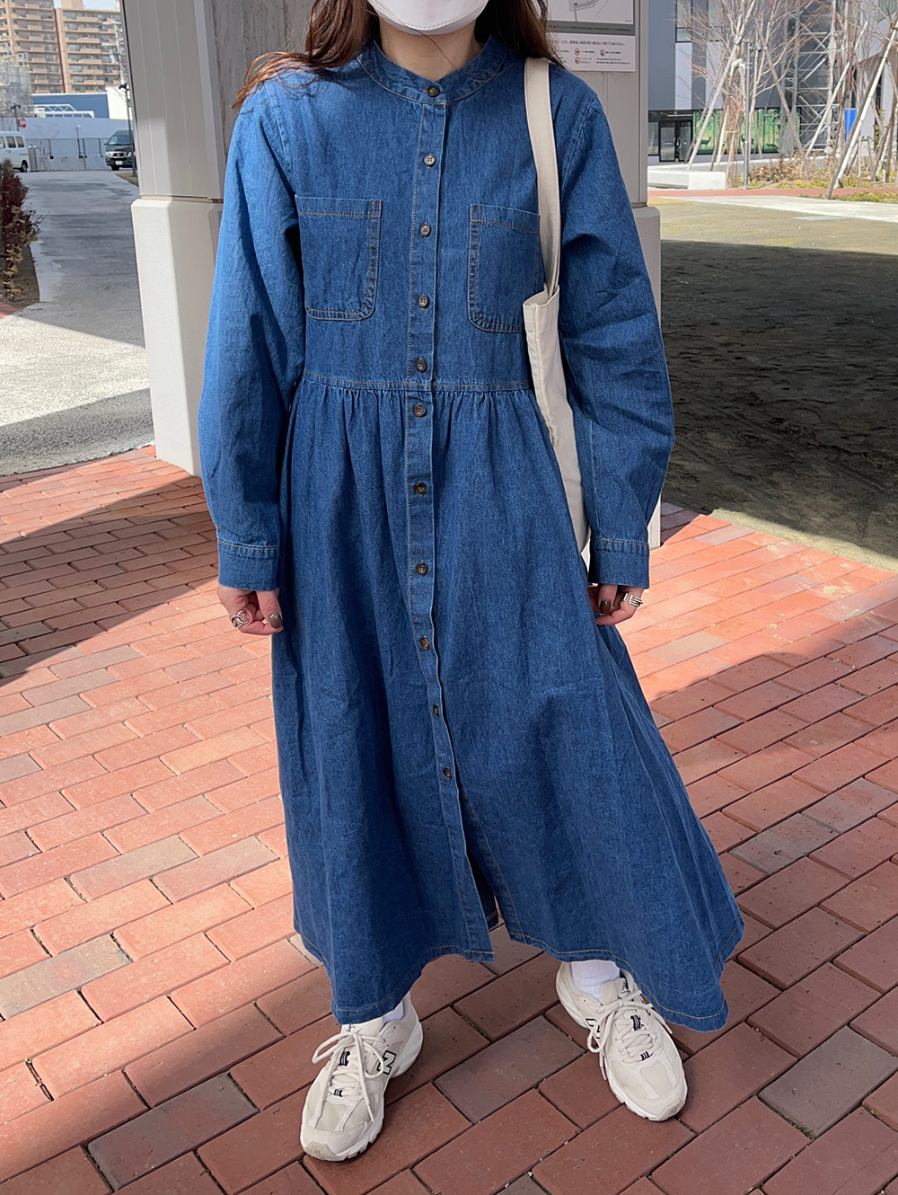 後ろリボンデニムワンピース | レディースファッション通販 - DHOLIC