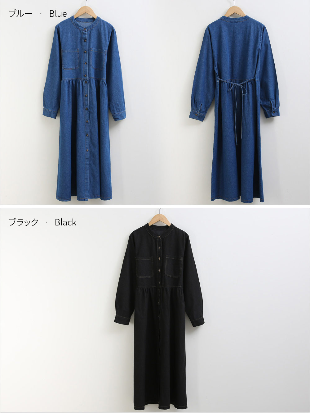後ろリボンデニムワンピース | レディースファッション通販 - DHOLIC