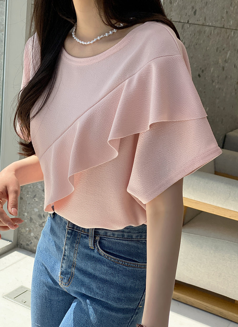 ダイアゴナルフリルTシャツ | DHOLIC | 詳細画像4