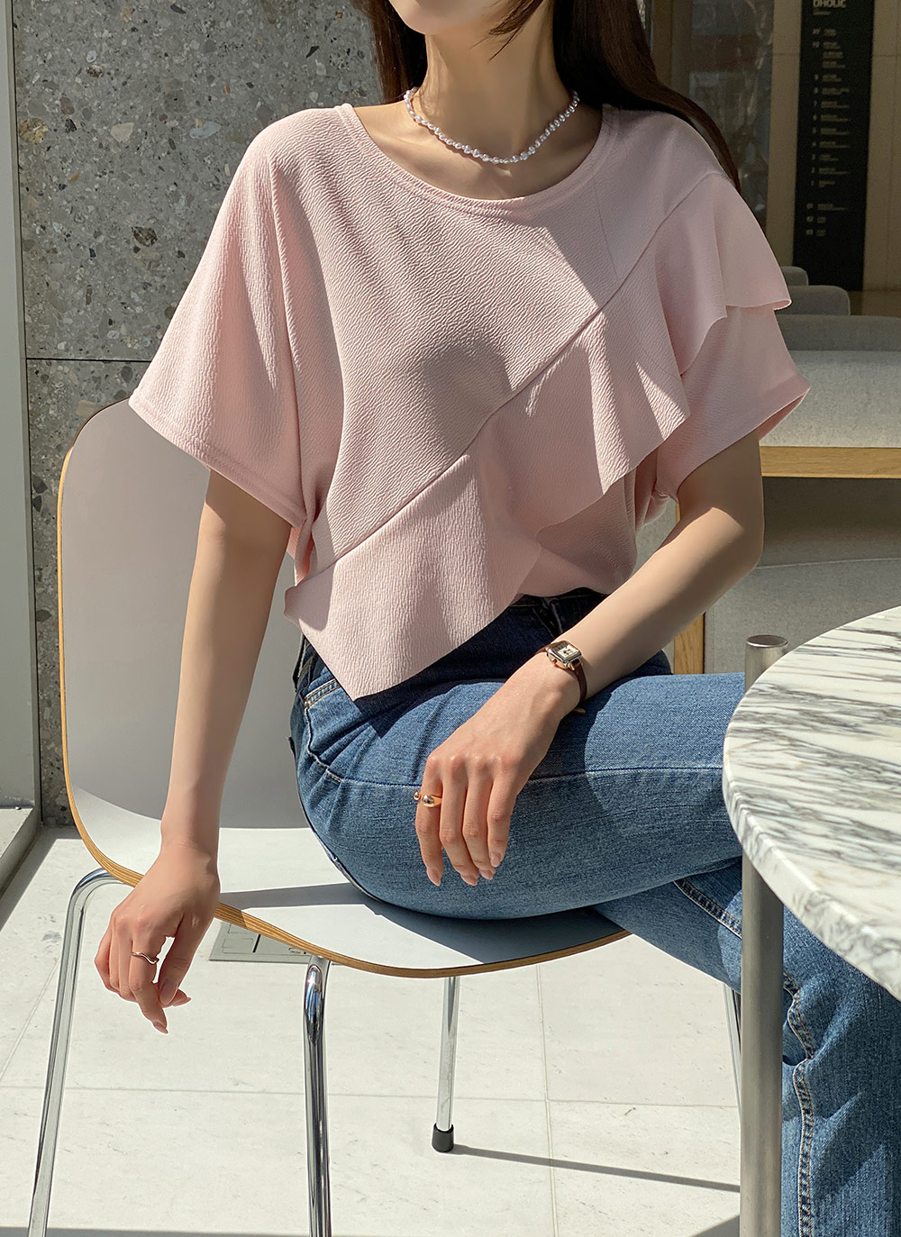 ダイアゴナルフリルTシャツ | DHOLIC | 詳細画像5