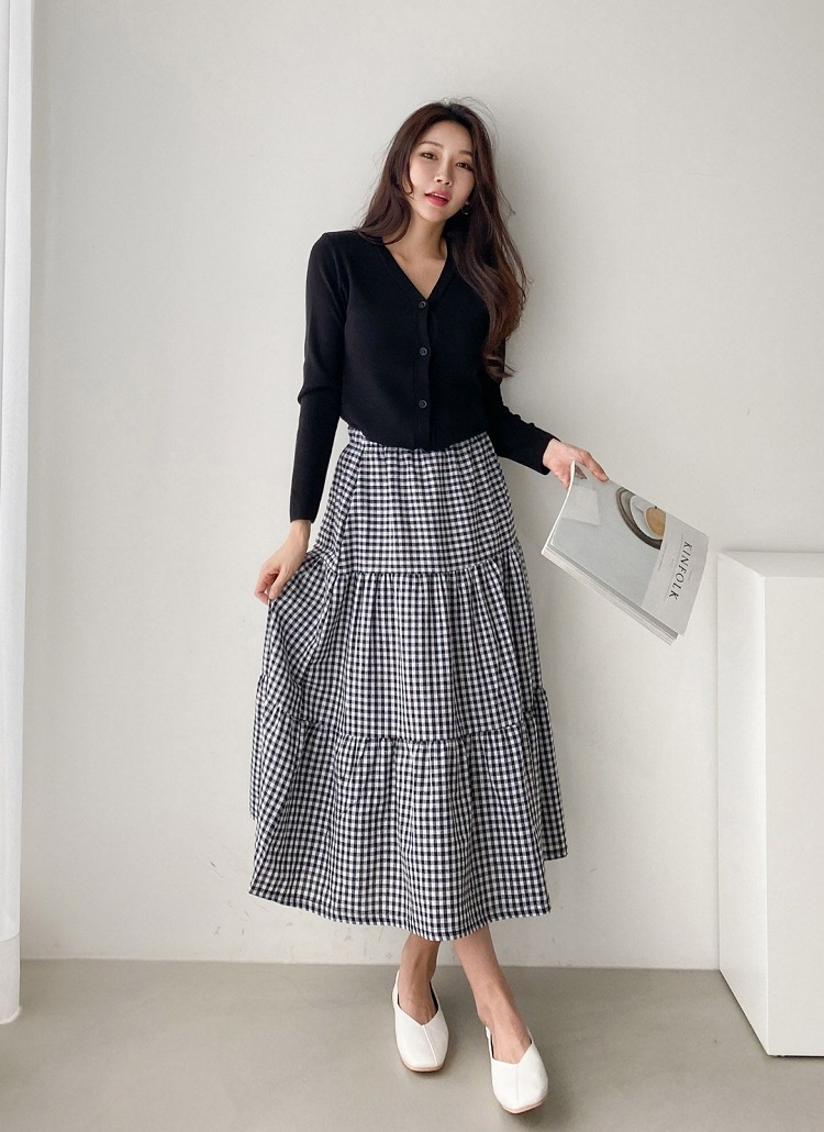 ギンガムチェックティアードスカート | レディースファッション通販 