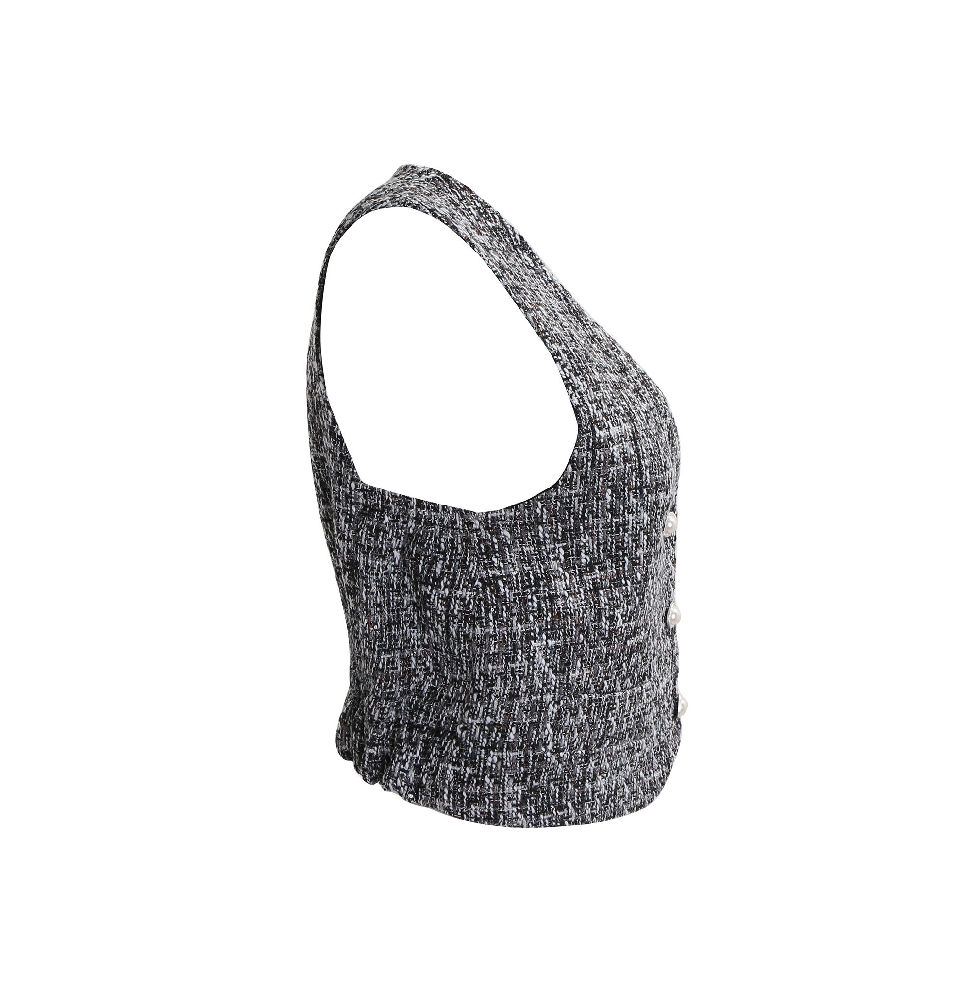 パール調ボタンツイードベスト | レディースファッション通販 - DHOLIC