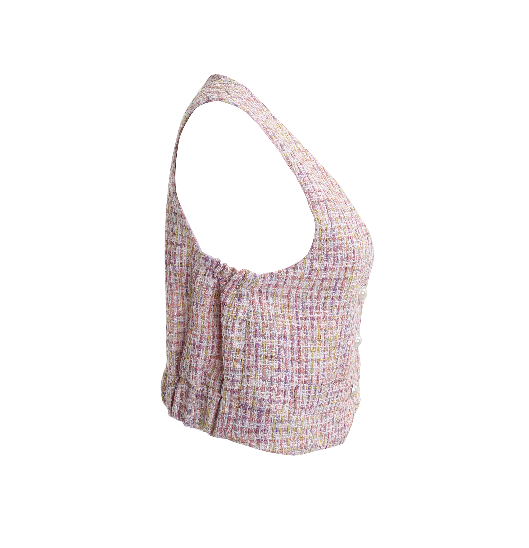 パール調ボタンツイードベスト | レディースファッション通販 - DHOLIC