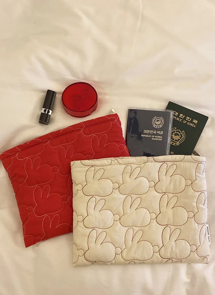 シルバー ハート模様 ゴールド キルティングポーチ 