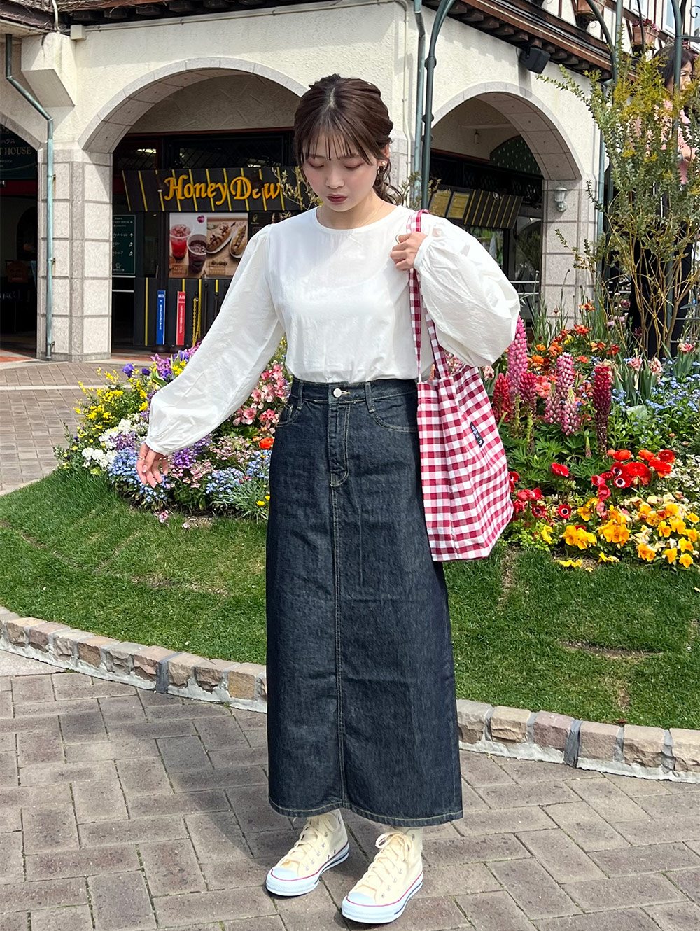 バッグスリットロングデニムスカート | レディースファッション通販