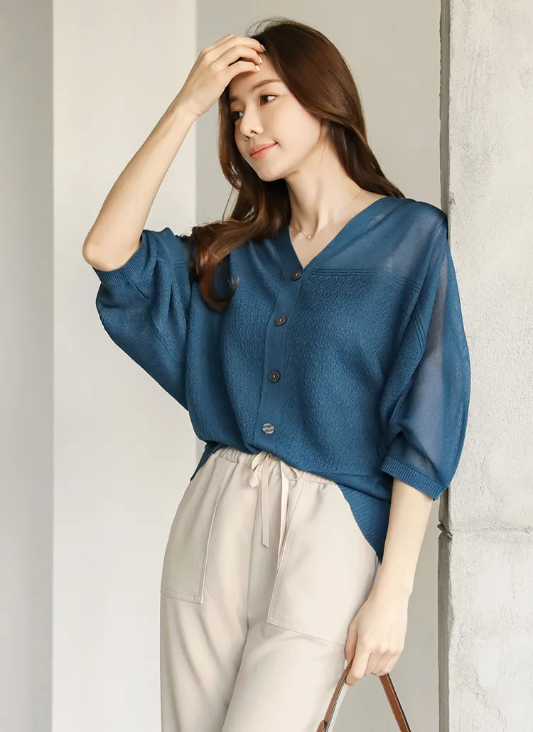 ドルマンVネックニットカーディガン | styleonme | 詳細画像1