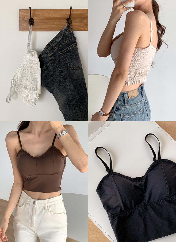カップ付き シャーリングブラ カップ付きシャーリングキャミ[外で着られるブラトップスOUT BRA