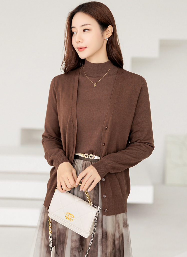 カラーリングVネックニットカーディガン | レディースファッション通販