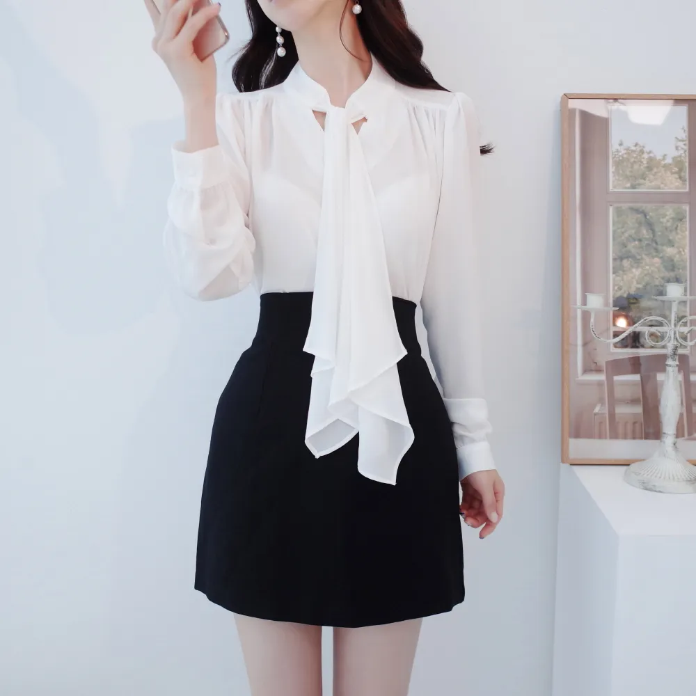 シャーリングショルダーボウタイブラウス | audreybubble | 詳細画像4