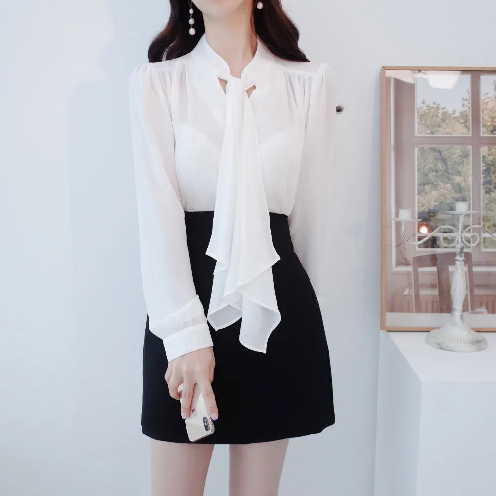 シャーリングショルダーボウタイブラウス | audreybubble | 詳細画像6