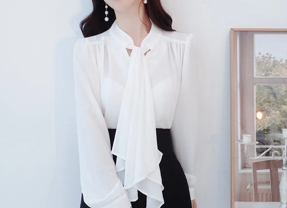 シャーリングショルダーボウタイブラウス | audreybubble | 詳細画像9