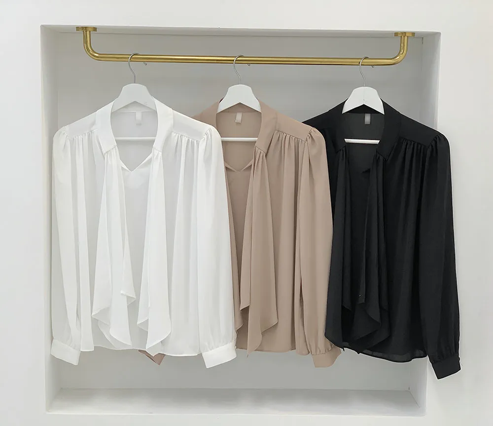 シャーリングショルダーボウタイブラウス | audreybubble | 詳細画像22