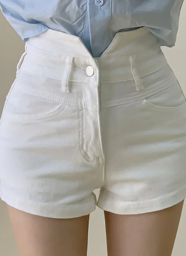 V字ハイウエストショートデニムパンツ | belladay | 詳細画像1
