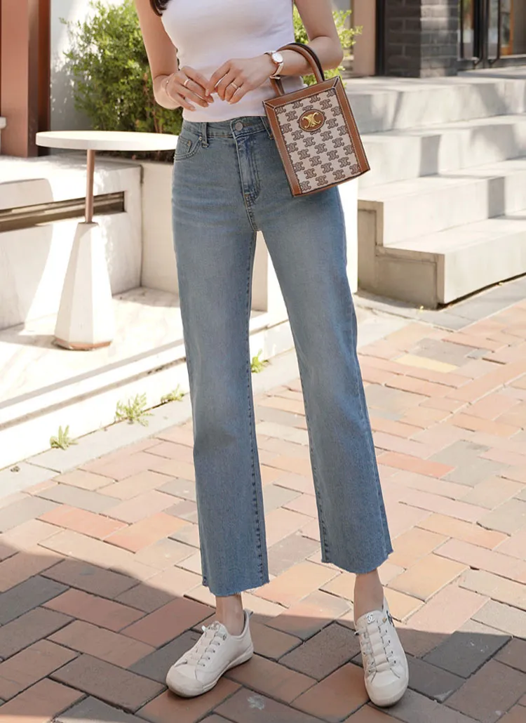 フレイドヘムデニムパンツ | レディースファッション通販 - DHOLIC 