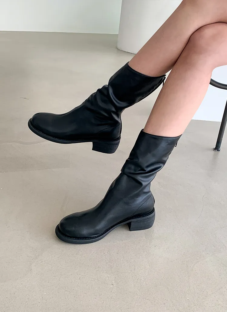 フェイクレザーミドルブーツ | minagram | 詳細画像1