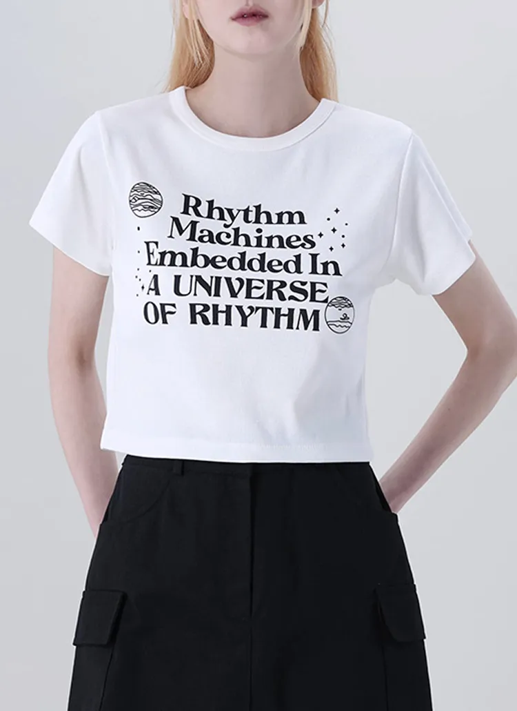 Rhythmクロップド半袖Tシャツ | overand | 詳細画像1