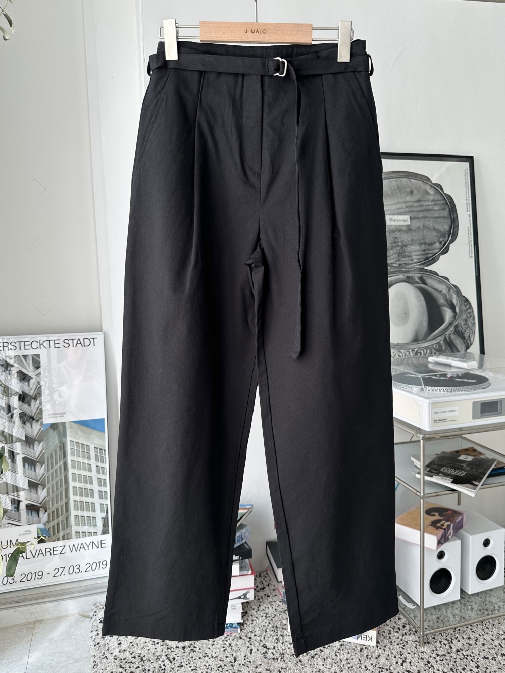 ベルト付タックコットンパンツ | レディースファッション通販